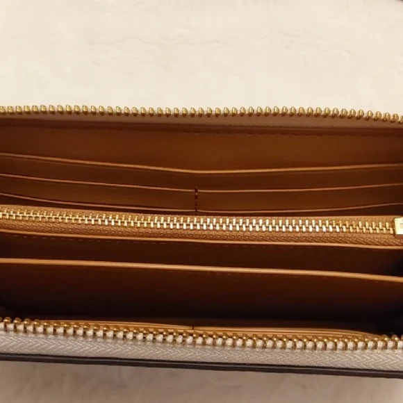 COACH Long Zip Around Wallet In Signature Canvas - Picture 14 of 16